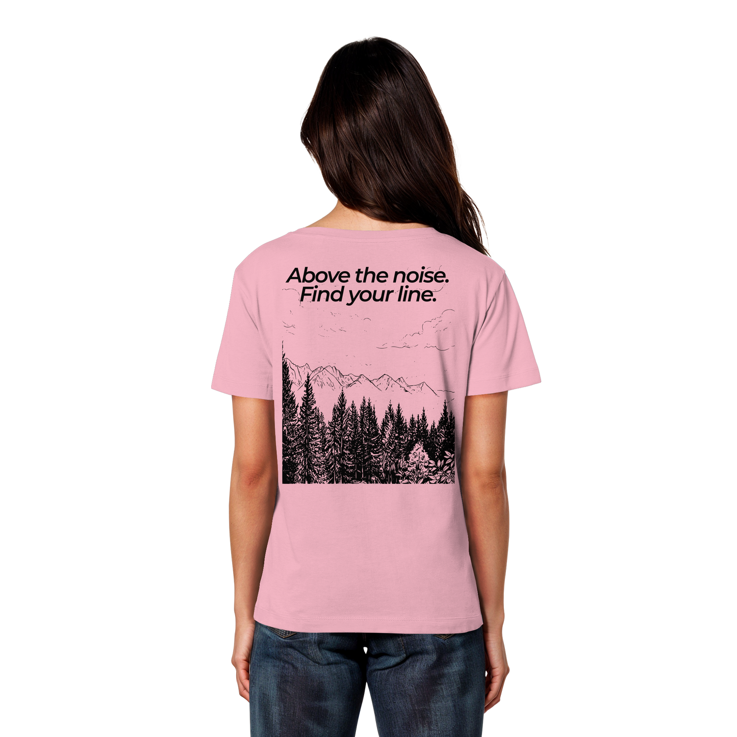 Berggipfel - Above the noise. Find jour line. - Damen Bio Lightweight T-Shirt