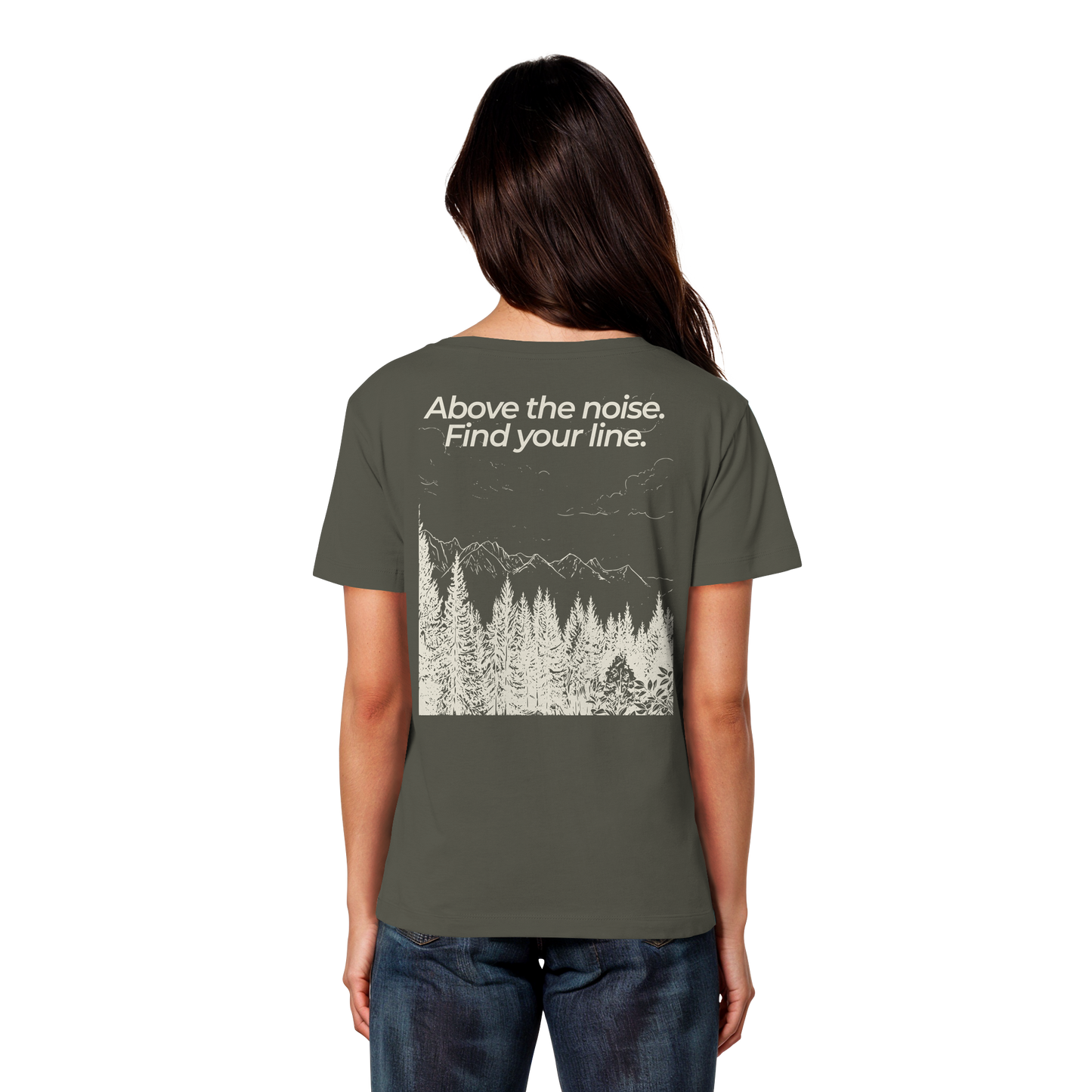 Berggipfel - Above the noise. Find jour line. - Damen Bio Lightweight T-Shirt