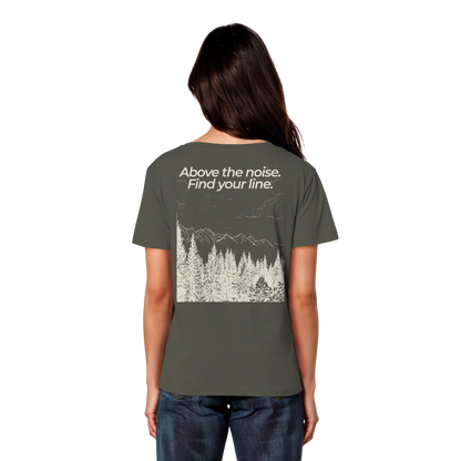 Berggipfel - Above the noise. Find jour line. - Damen Bio Lightweight T-Shirt
