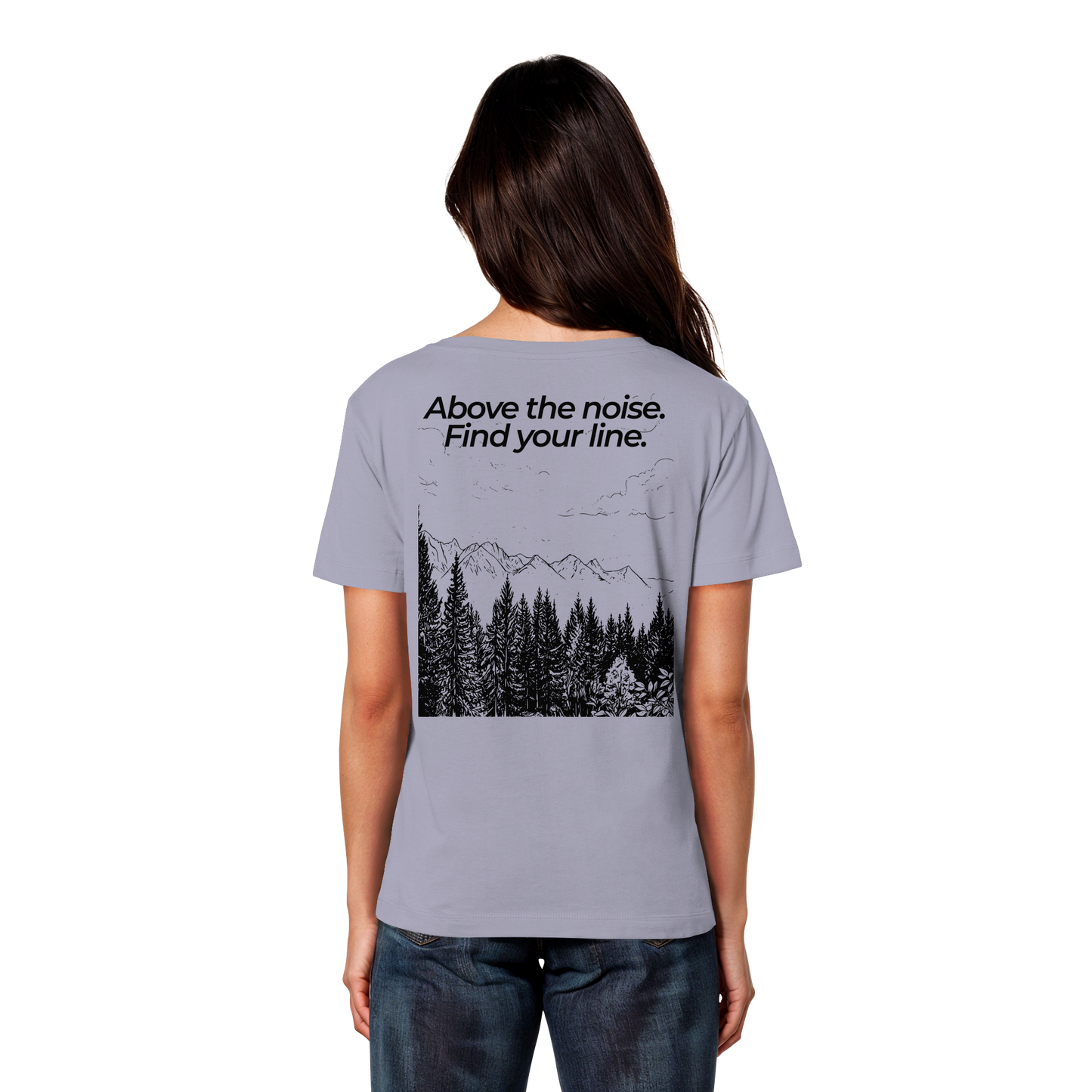 Berggipfel - Above the noise. Find jour line. - Damen Bio Lightweight T-Shirt