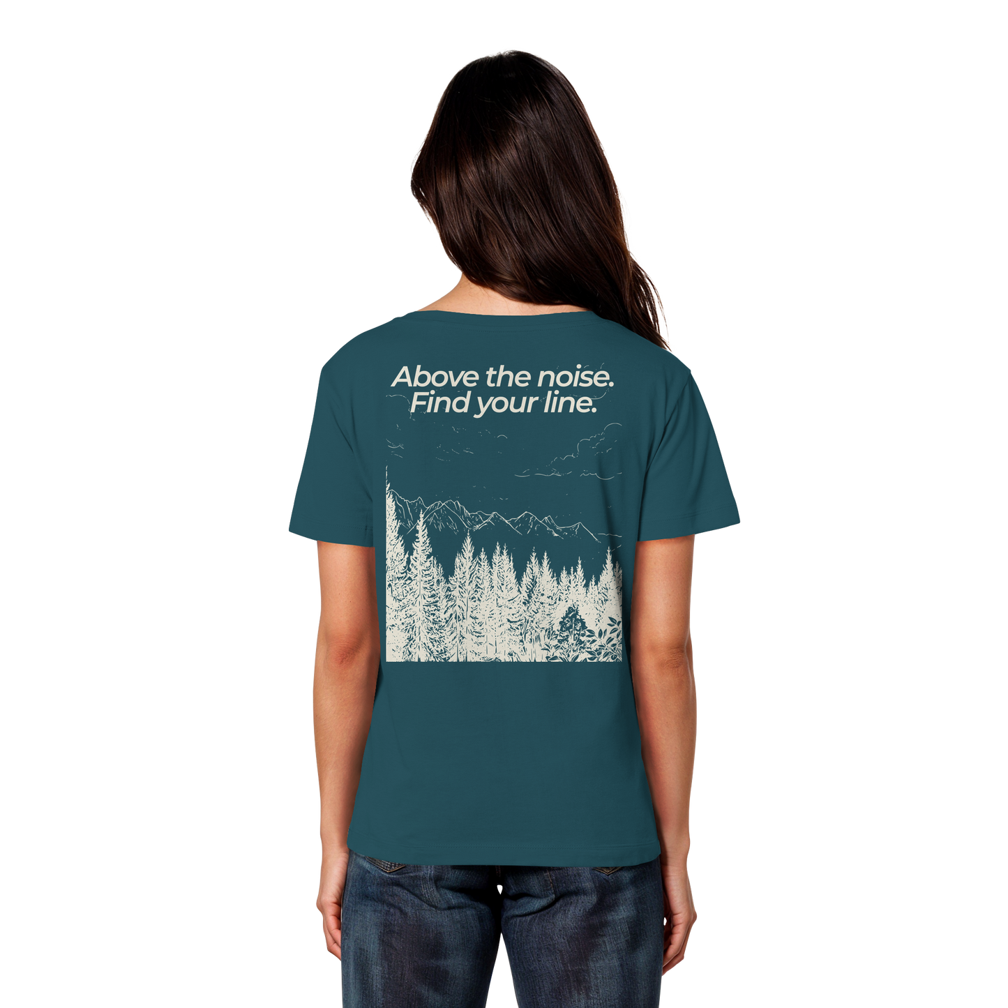 Berggipfel - Above the noise. Find jour line. - Damen Bio Lightweight T-Shirt