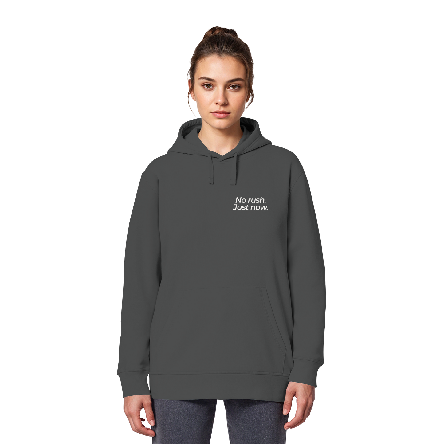 Grüne Wiese - No rush. Just now. - Unisex Bio Basic Hoodie