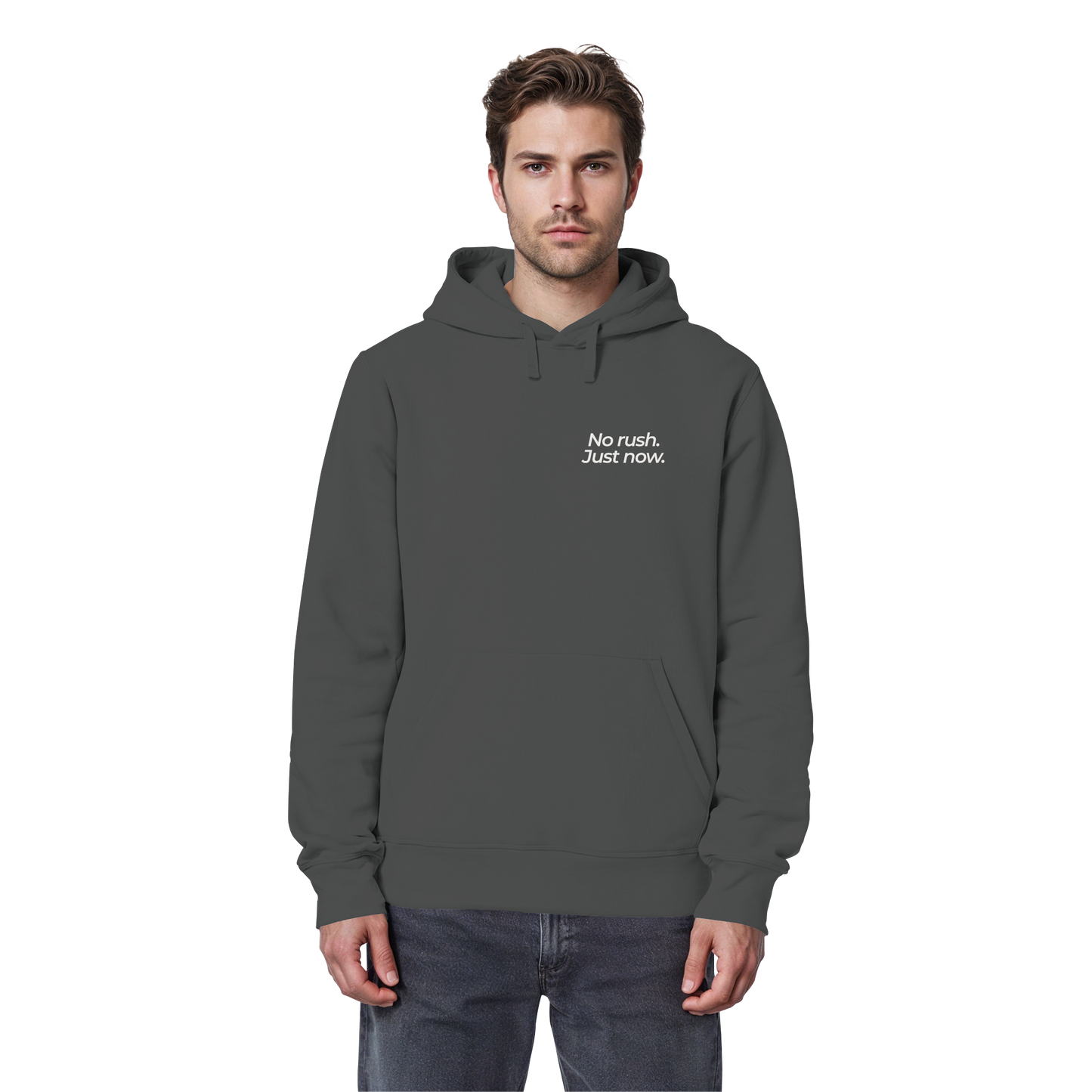 Grüne Wiese - No rush. Just now. - Unisex Bio Basic Hoodie