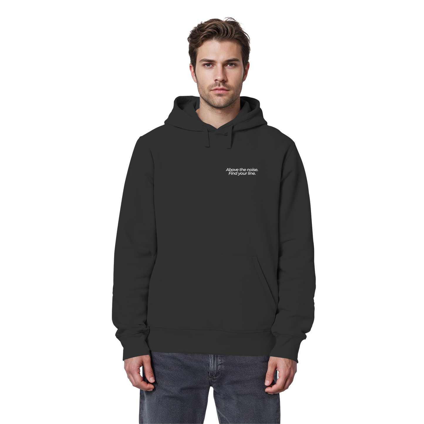 Berggipfel - Above the noise. Find jour line. - Unisex Bio Basic Hoodie