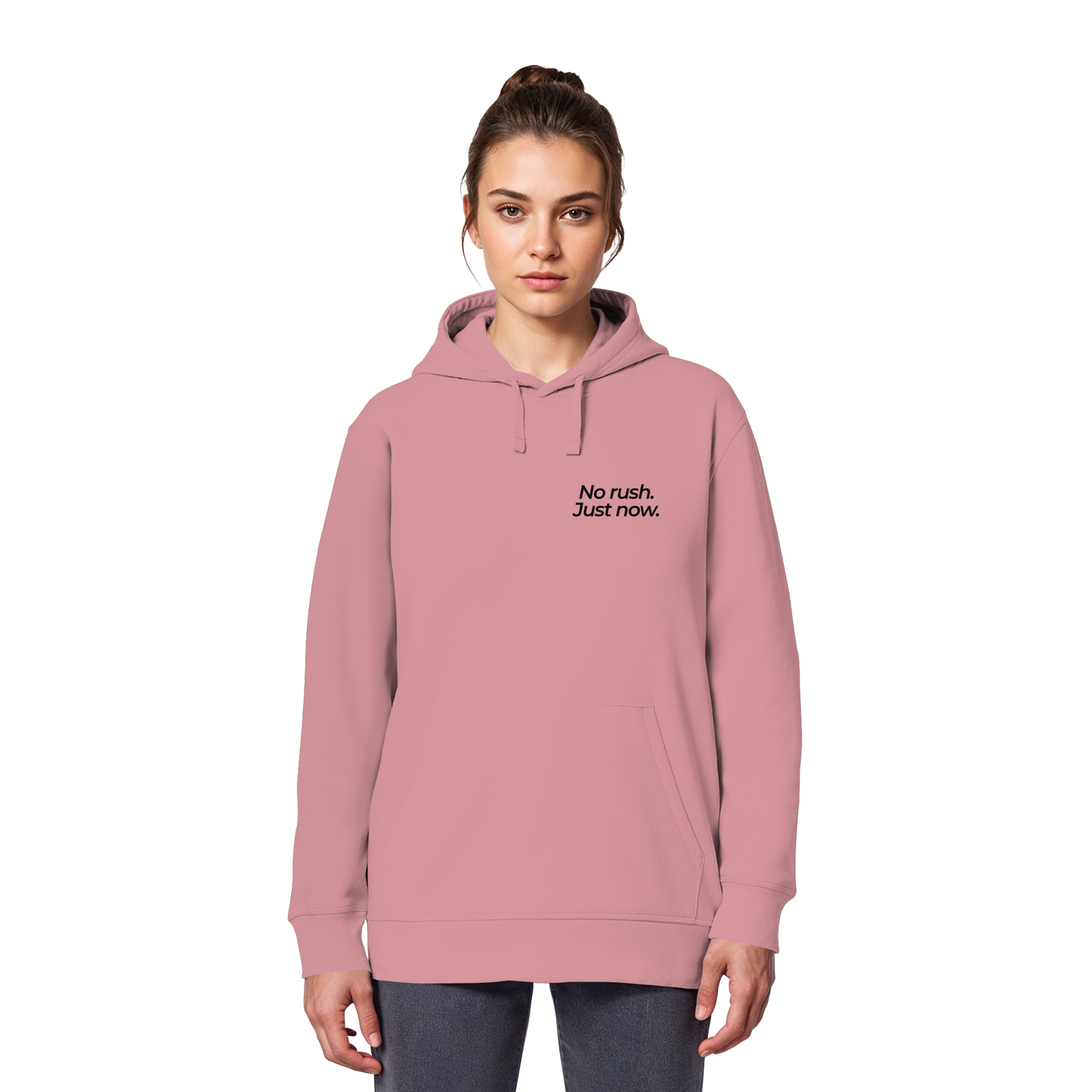 Grüne Wiese - No rush. Just now. - Unisex Bio Basic Hoodie