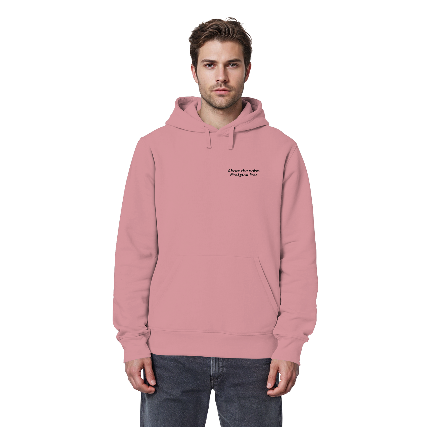 Berggipfel - Above the noise. Find jour line. - Unisex Bio Basic Hoodie