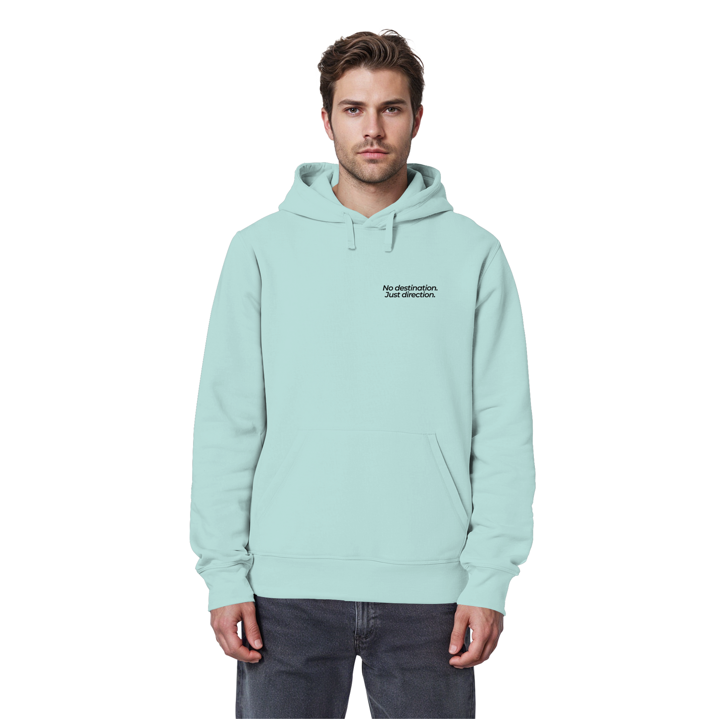 Weg durch die Dünen - No destination. Just direction. - Unisex Bio Basic Hoodie