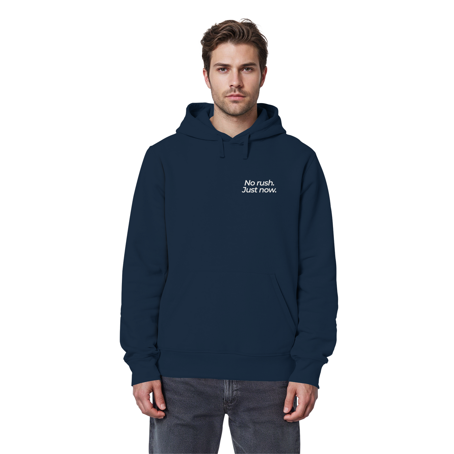 Grüne Wiese - No rush. Just now. - Unisex Bio Basic Hoodie