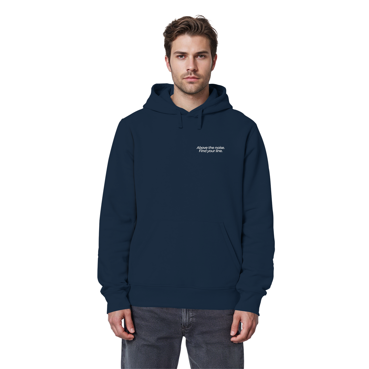 Berggipfel - Above the noise. Find jour line. - Unisex Bio Basic Hoodie