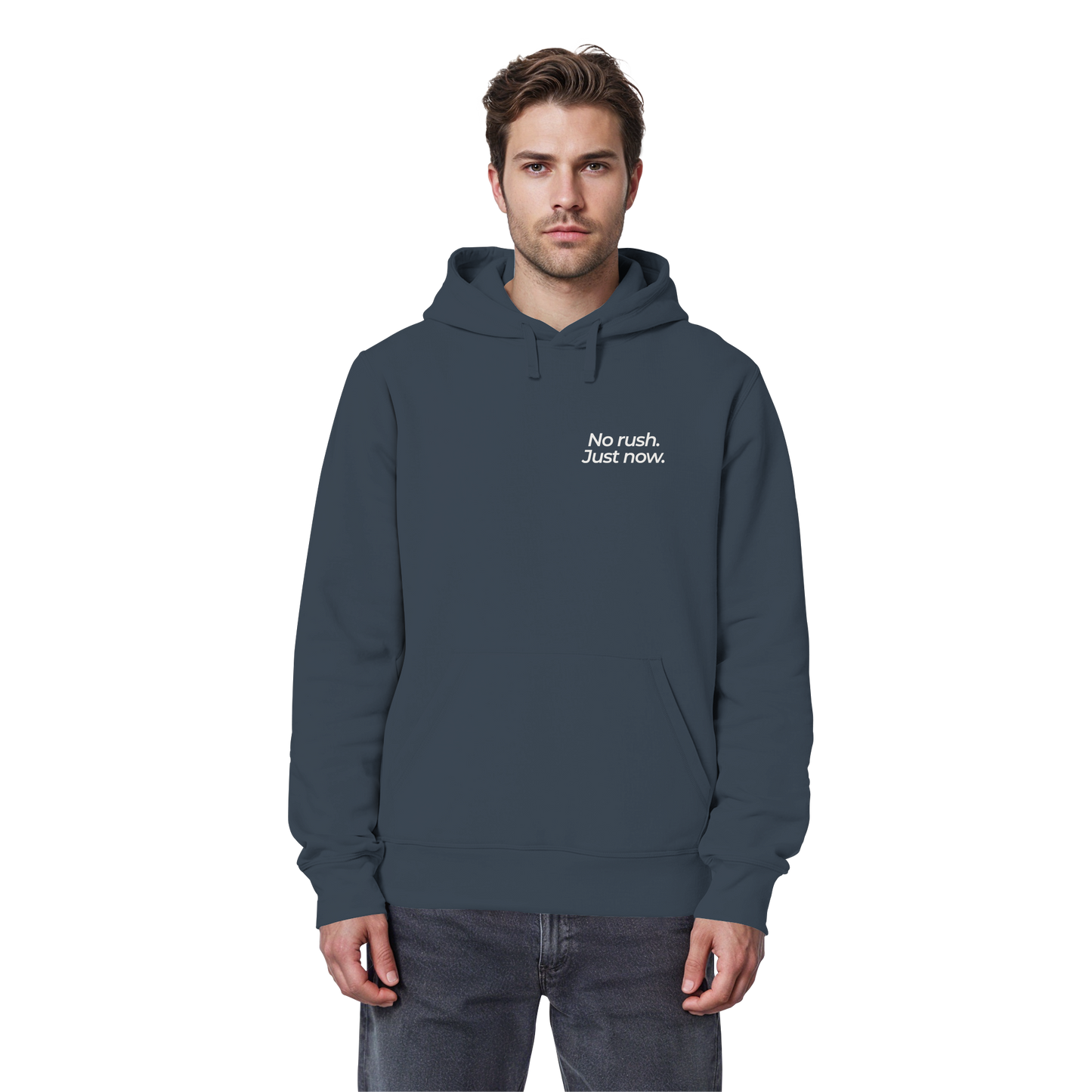 Grüne Wiese - No rush. Just now. - Unisex Bio Basic Hoodie