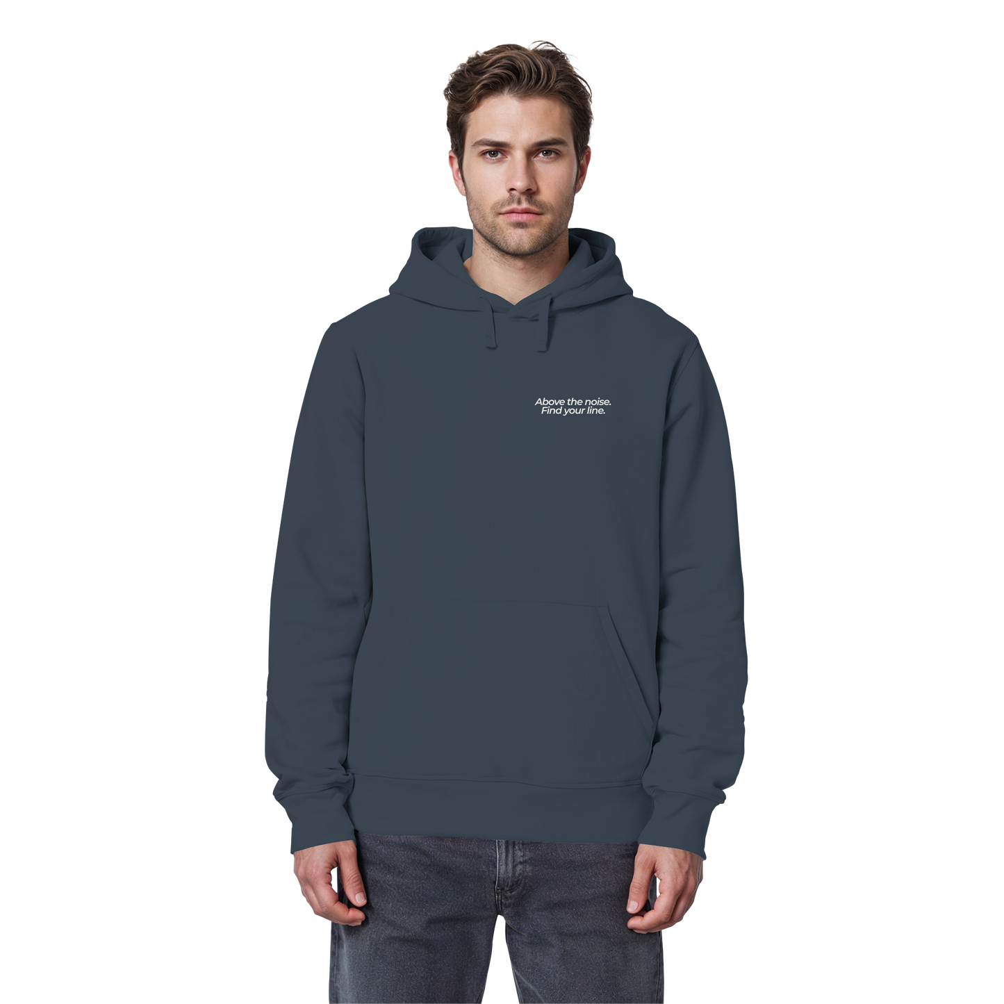 Berggipfel - Above the noise. Find jour line. - Unisex Bio Basic Hoodie