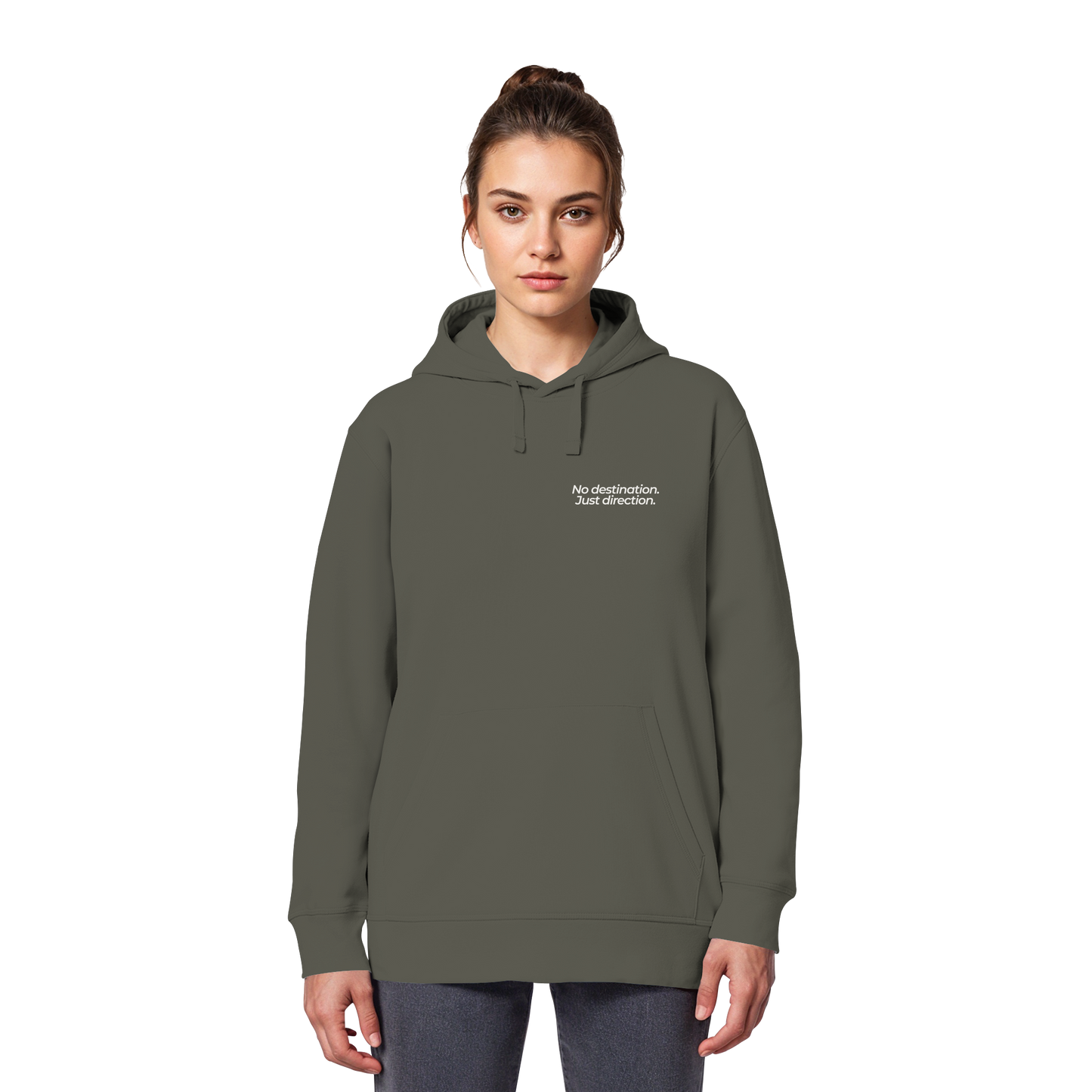 Weg durch die Dünen - No destination. Just direction. - Unisex Bio Basic Hoodie