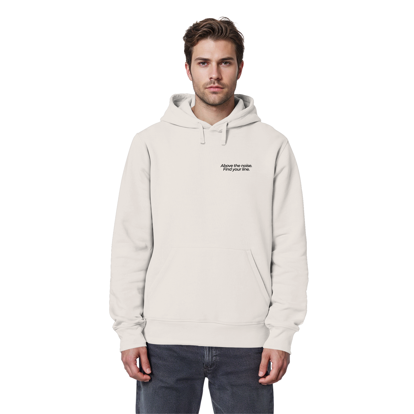 Berggipfel - Above the noise. Find jour line. - Unisex Bio Basic Hoodie