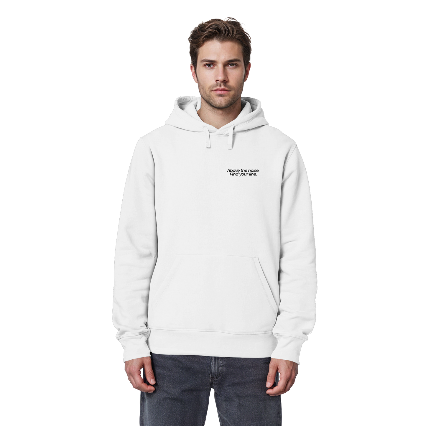 Berggipfel - Above the noise. Find jour line. - Unisex Bio Basic Hoodie