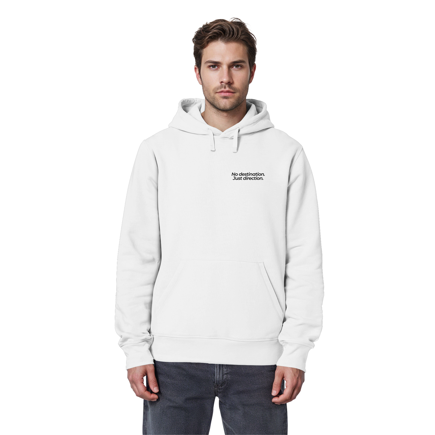 Weg durch die Dünen - No destination. Just direction. - Unisex Bio Basic Hoodie