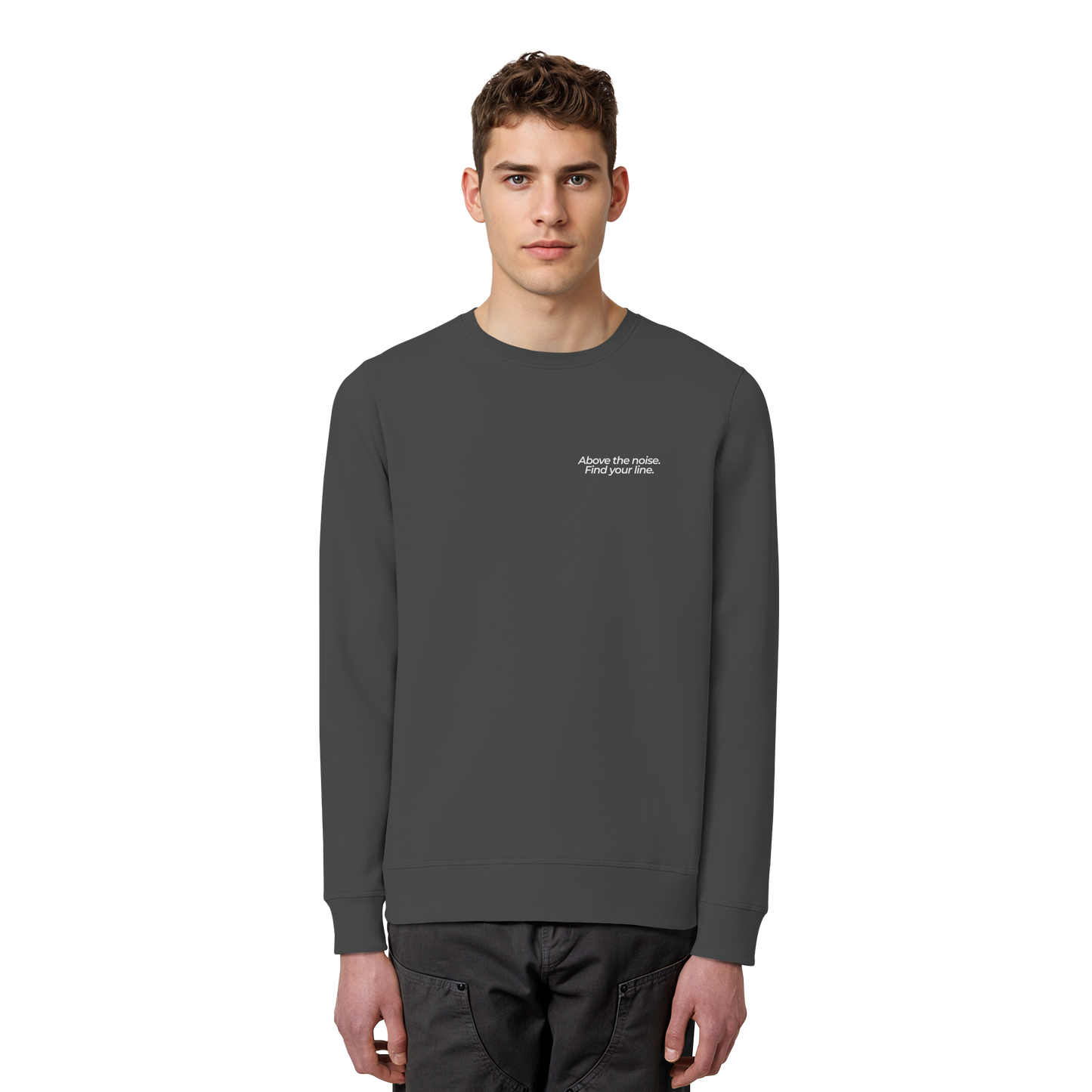 Berggipfel - Above the noise. Find jour line. - Unisex Bio Basic Sweatshirt