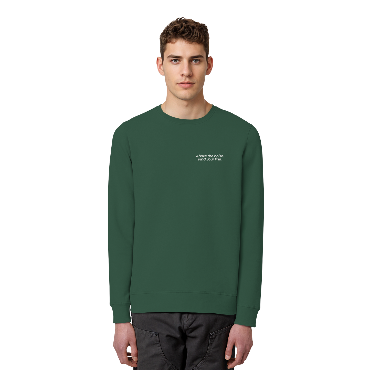 Berggipfel - Above the noise. Find jour line. - Unisex Bio Basic Sweatshirt