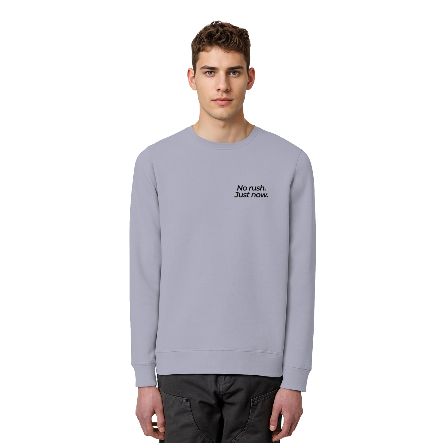 Grüne Wiese - No rush. Just now. - Unisex Bio Basic Sweatshirt
