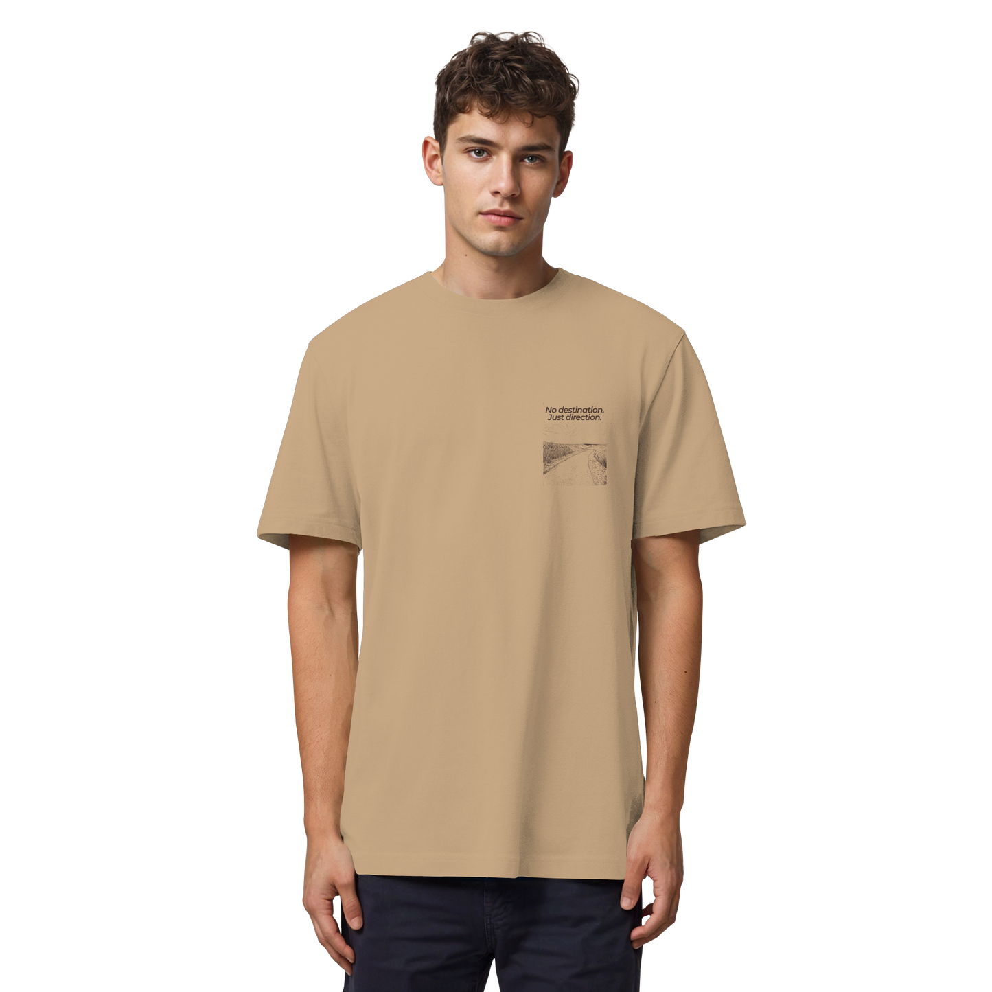 Weg durch die Dünen - No destination. Just direction. - Bio Heavy Shirt