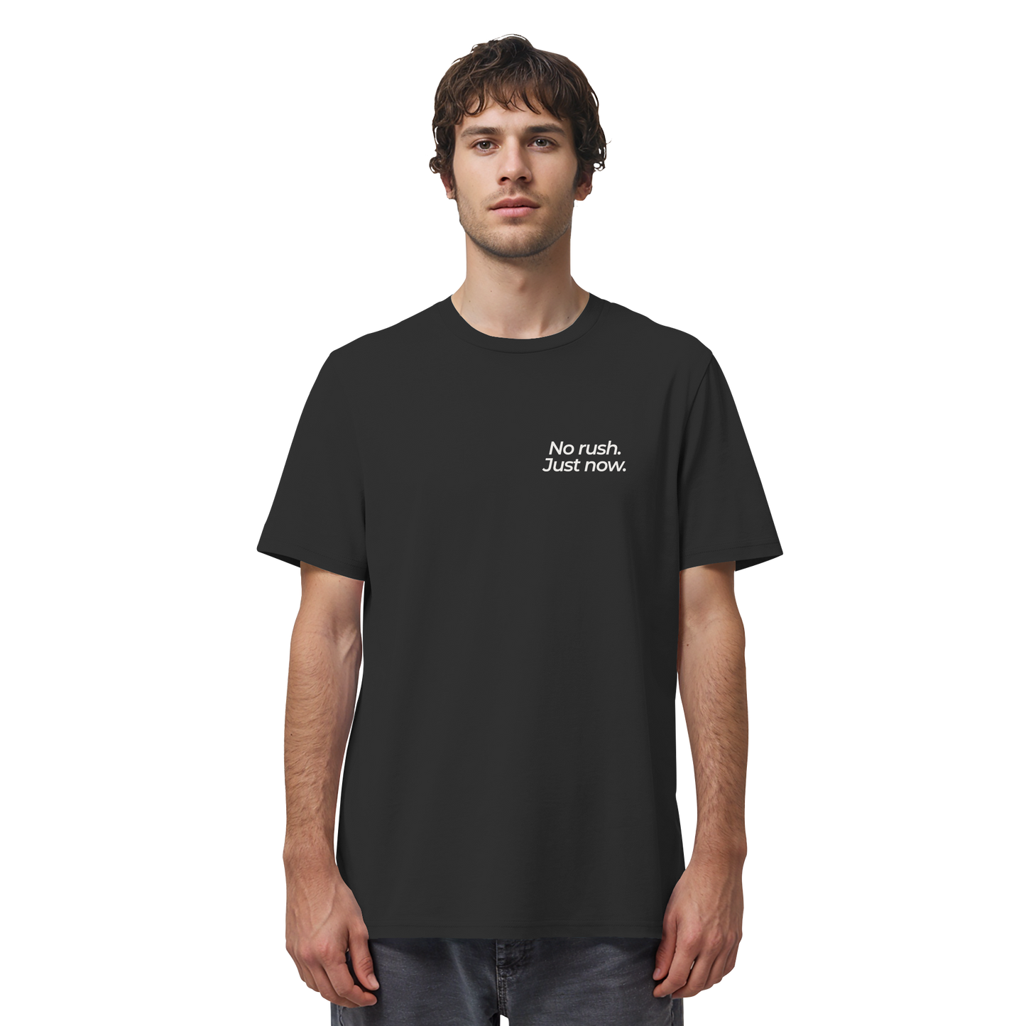 Grüne Wiese - No rush. Just now. - Unisex Bio T-Shirt