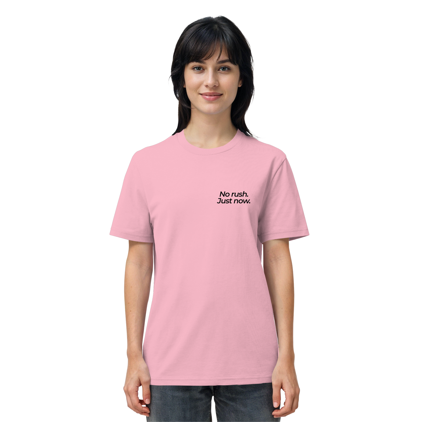 Grüne Wiese - No rush. Just now. - Unisex Bio T-Shirt