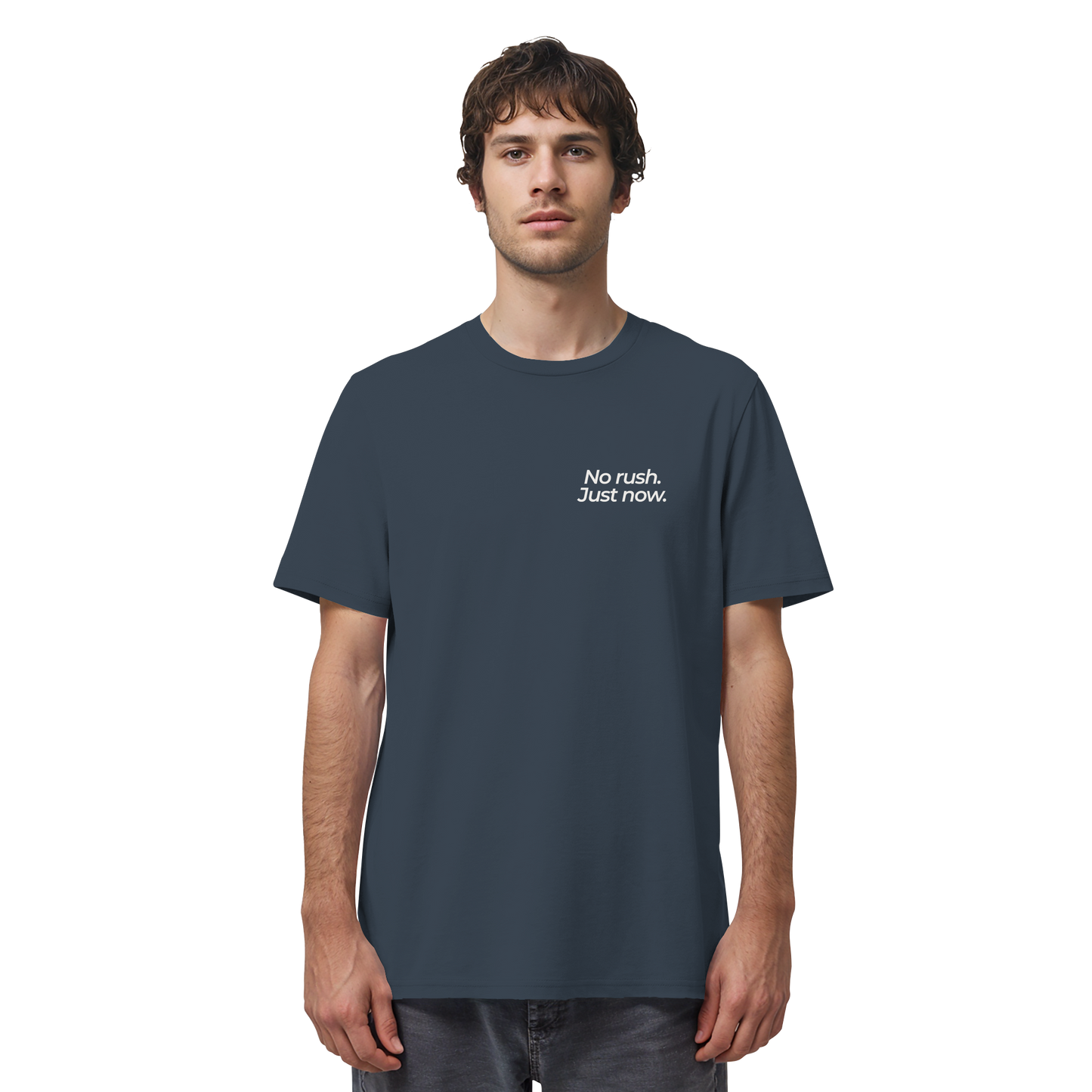 Grüne Wiese - No rush. Just now. - Unisex Bio T-Shirt