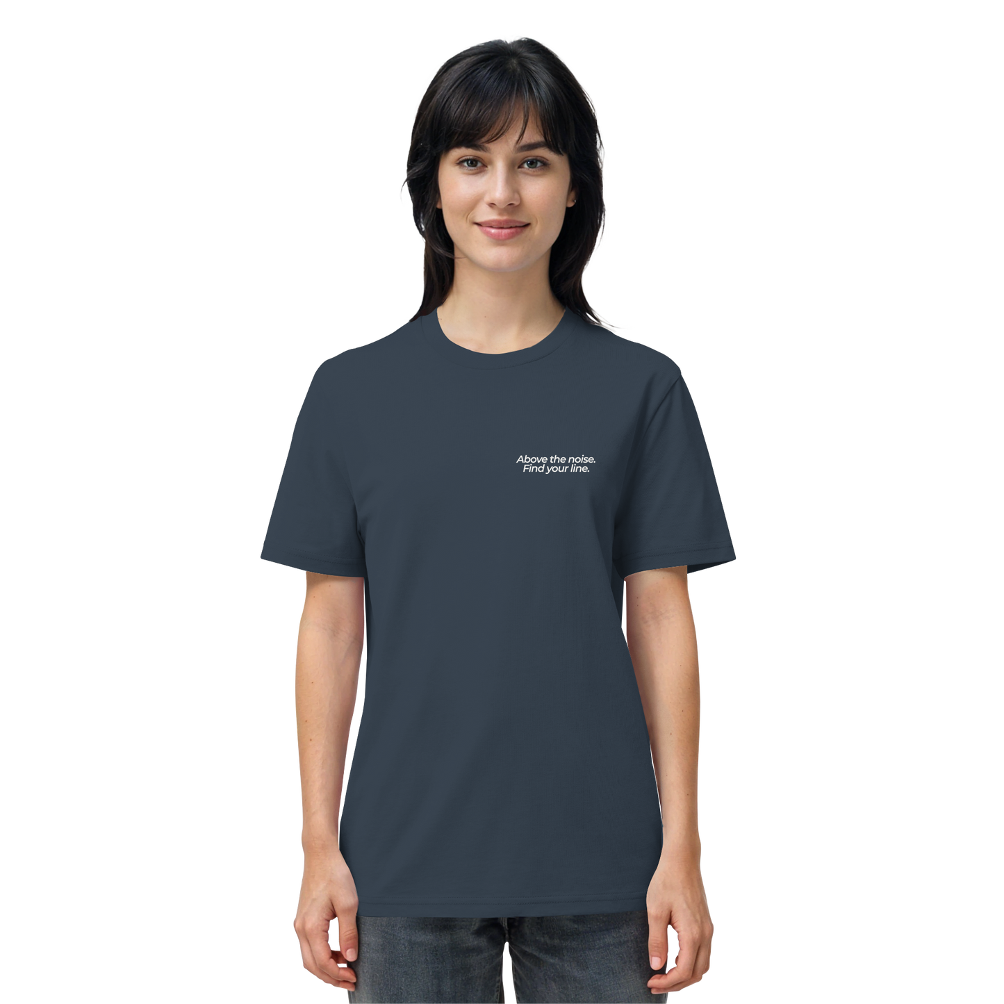 Berggipfel - Above the noise. Find jour line. - Unisex Bio T-Shirt
