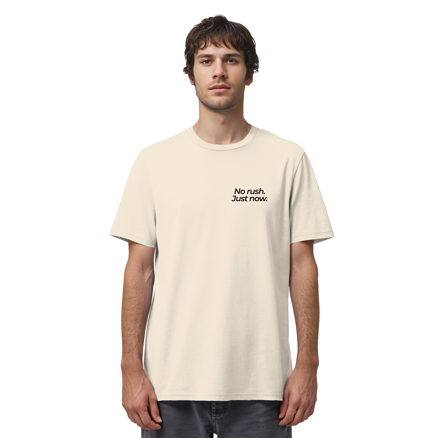 Grüne Wiese - No rush. Just now. - Unisex Bio T-Shirt