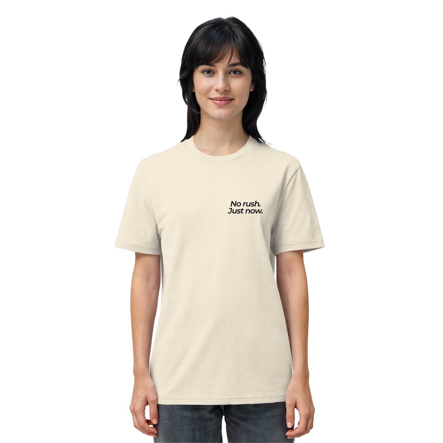 Grüne Wiese - No rush. Just now. - Unisex Bio T-Shirt