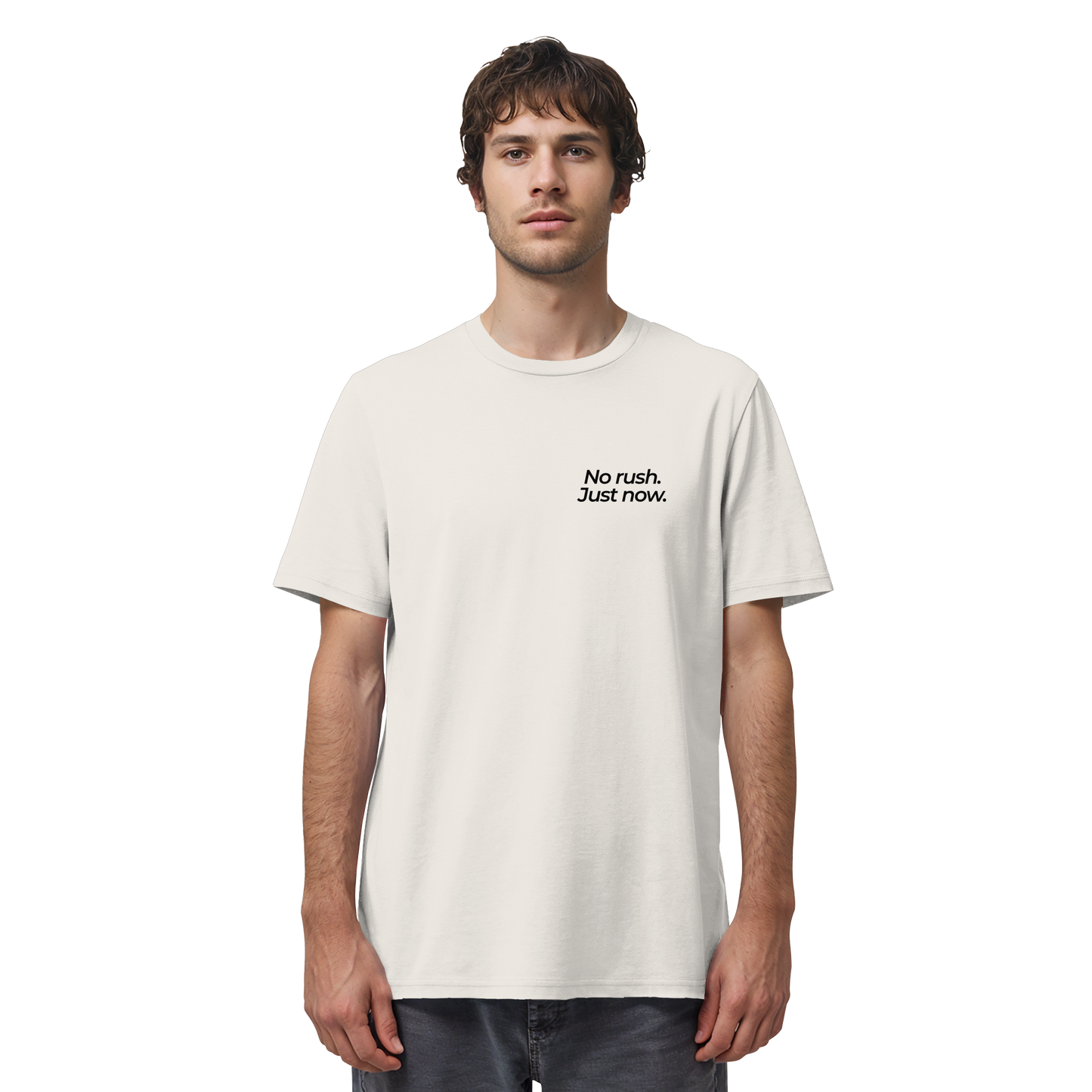 Grüne Wiese - No rush. Just now. - Unisex Bio T-Shirt