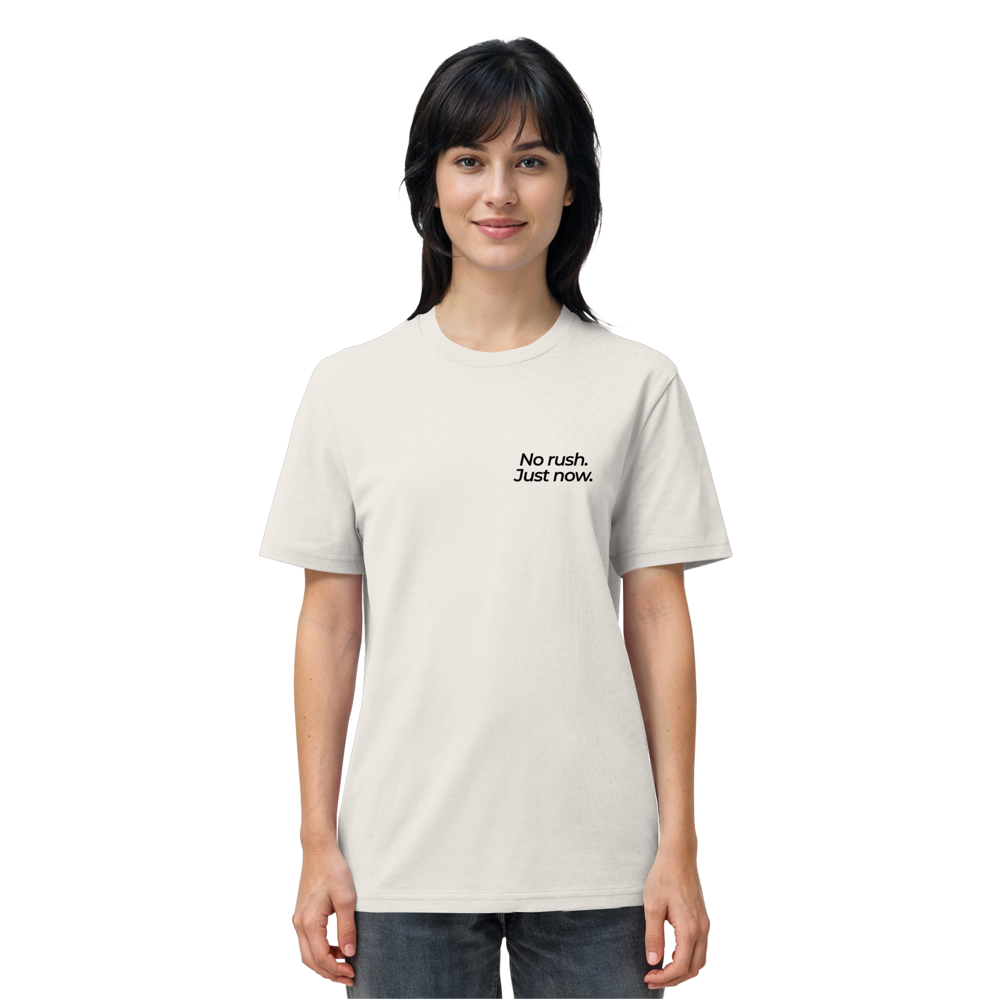 Grüne Wiese - No rush. Just now. - Unisex Bio T-Shirt