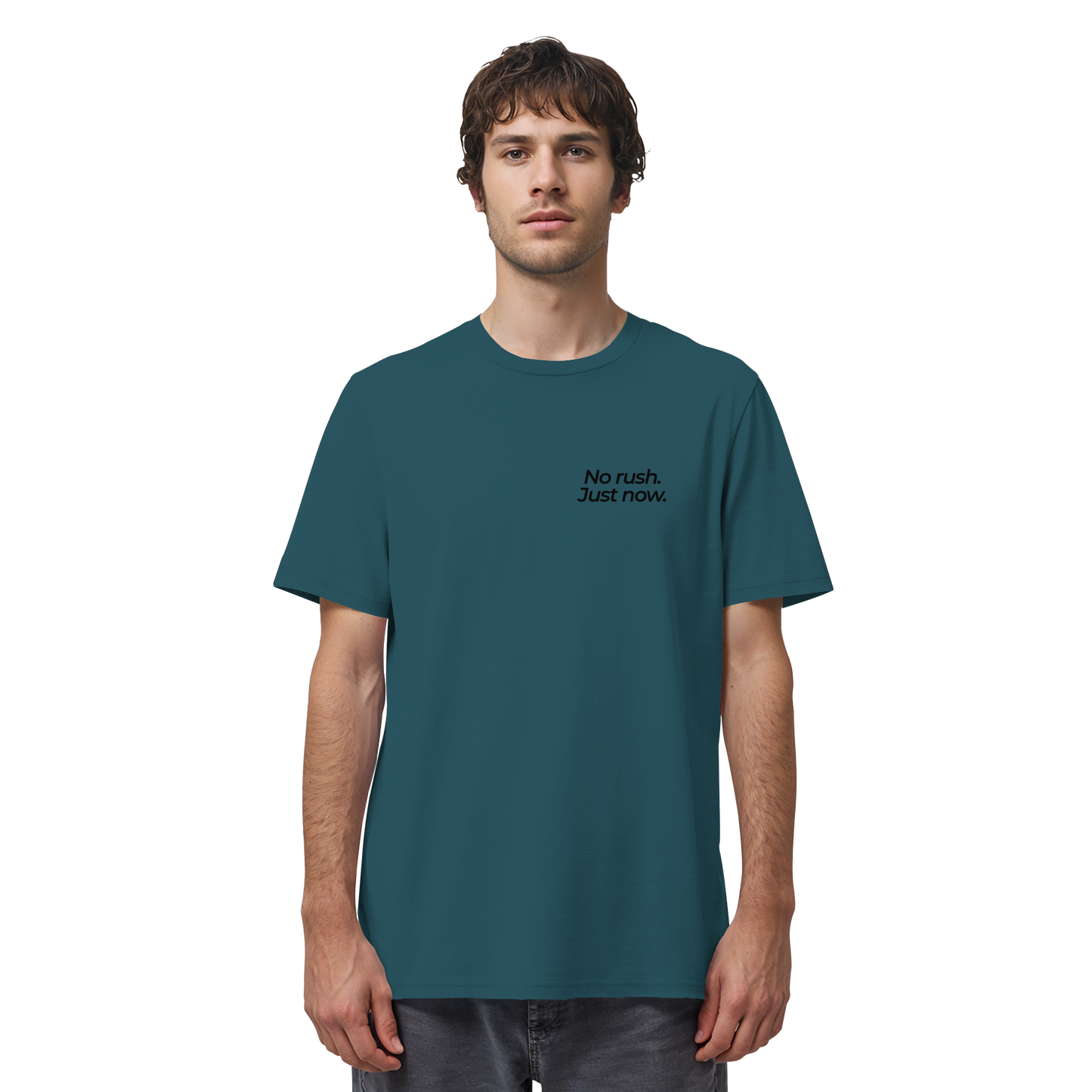 Grüne Wiese - No rush. Just now. - Unisex Bio T-Shirt