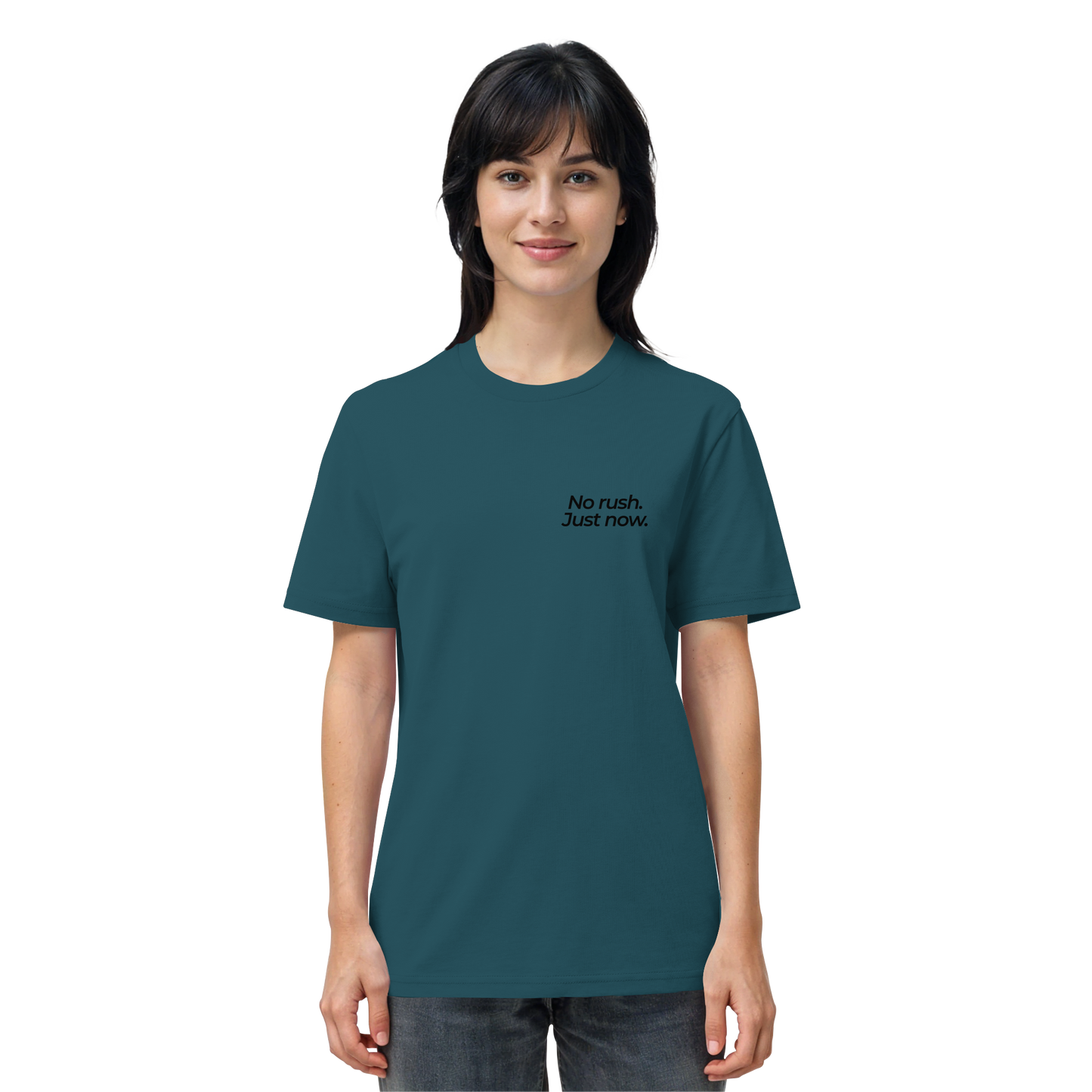 Grüne Wiese - No rush. Just now. - Unisex Bio T-Shirt