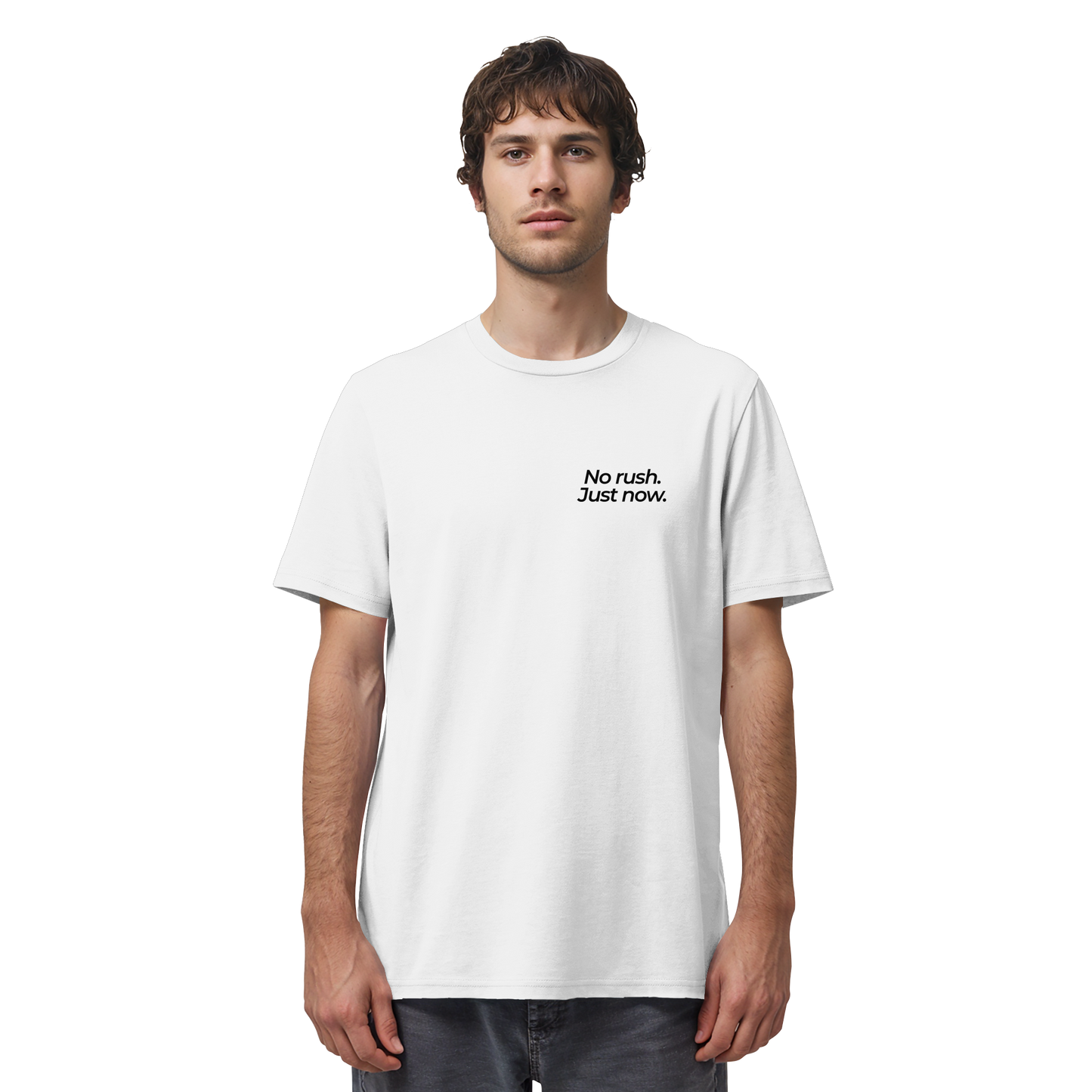 Grüne Wiese - No rush. Just now. - Unisex Bio T-Shirt